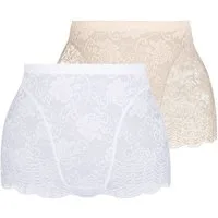 Sassa Shapingpants Functional Lace (2er Pack) komplett aus elastischer, floraler Spitze, hohe Taille, leicht formend