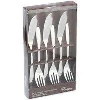 Fontignac Fischbesteck Edelstahl Fischbesteck Fischgabel Fischmesser (6-tlg), 3 Personen, Edelstahl, 6 teilig für 3 Personen