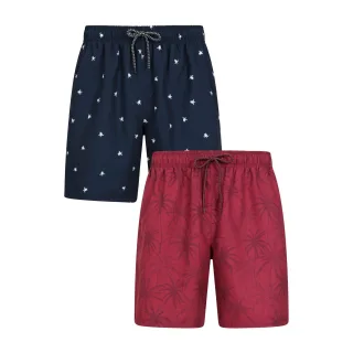 Mountain Warehouse - "Aruba" Badeshorts für Herren(2er-Pack) (Burgunderrot)