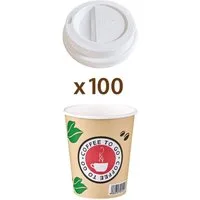 Goldhofer Coffee-to-go-Becher Kaffeebecher Set (100-2000 Stück) hitzebeständige Pappbecher, 100-tlg., Mit Deckel, Optional mit Deckel