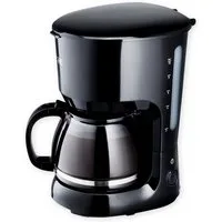 KHG Filterkaffeemaschine KA-128S in schwarz inkl. Glaskanne 1,25 Liter, 10 Tassen, 750 Watt, Permanentfilter, Warmhaltefunktion, Abschaltautomatik & Tropfstopp