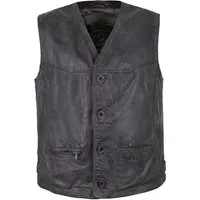 Maddox Lederweste Georgio Maddox - Herren Lederweste Weste Lammnappa anthrazit-navy-schwarz