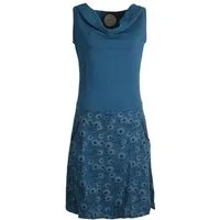 Vishes Sommerkleid Kleid Blumen-Muster, Wasserfall-Kragen und Taschen Hippie, Ethno, Goa, Elfen Style