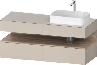 Duravit Qatego Konsolenwaschtischunterbau wandhängend Taupe Matt 1400x550x600 mm - QA4766055910010 QA4766055910010