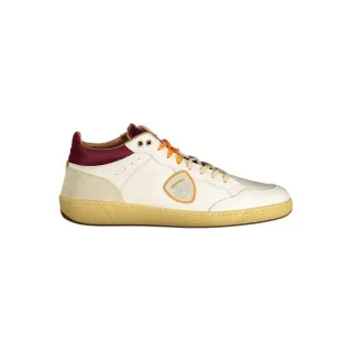 Blauer Weiße Leder Herren Sneaker