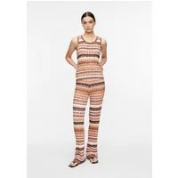comma Chinos Hose Gestreifte Hose aus Ajourstrick