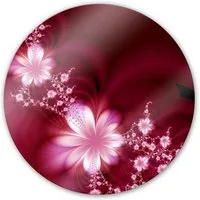 K&L Wall Art Glasbild Glas Wandbild Rund Glasbild Poster Effects Rosa Rot Grafik Kunst, Wandschutz Deko Bilder