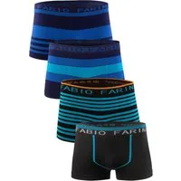 Fabio Farini Boxershorts Herren Unterhosen - Männer Retroshorts aus weicher Microfaser (4-St) im sportlichen Look mit Logoschriftzug