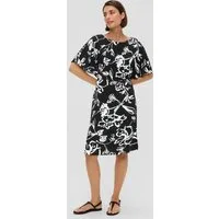 s.Oliver Minikleid Kleid Midkleid mit All-over-Print und Flügelärmel