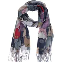 MIRROSI Modeschal Weicher & Leicht Großes Schal, ca.70x185cm, Katzen Print, (70% Viskose 30% Baumwolle, Atemberaubende Designs), Damen Halstuch Stola ideal für Frühling, Sommer und Herbst