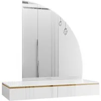 Lookway Schminktisch AURORA-Q hängender Schminktisch mit Spiegel und Led Beluchtung