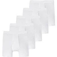 Schiesser Retro Boxer 5er Pack Essentials Doppelripp (Spar-Set, 5-St) Long Short / Pant - Baumwolle - mit Eingriff - Atmungsaktiv