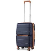 British Traveller Handgepäck-Trolley Reisekoffer Hartschalenkoffer aus 100% PP 8 Spinnerräder, TSA-Schloss