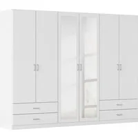 rauch Drehtürenschrank Kleiderschrank Schrank Garderobe Wäscheschrank BORBONA (Breiten 226/271 cm, Höhe 210 cm) in 2 Breiten, mit Spiegel und vielen Farbkombinationen MADE IN GERMANY
