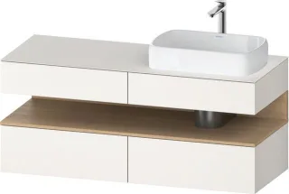 Duravit Qatego Konsolenwaschtischunterbau wandhängend Weiß Supermatt 1400x550x600 mm - QA47660308400 QA4766030840010