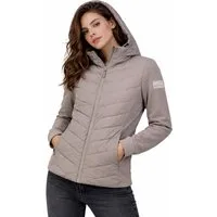 SUBLEVEL Steppjacke Damen Hybrid Jacke Leichte Übergangsjacke Kapuzenjacke Gesteppte Stepp-Front & Sweat-Ärmel, Outddor