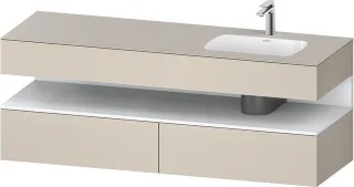 Duravit Qatego Einbauwaschtisch mit Konsolenwaschtischunterbau Taupe Supermatt 1600x550x600 mm - QA4 QA4796018830000