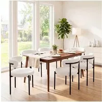 oyajia Esszimmerstuhl Polsterstuhl mit Metallgestell, Wohnzimmerstuhl, Küchenstuhl Runder (mit Rückenlehne), für Wohnzimmer, Esszimmer