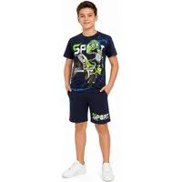 Fashion Boy T-Shirt & Shorts T-Shirt + Shorts Sommerset 2er Set Bermuda Sweatshorts Sommer JS028e (Set, T-Shirt und Shorts)