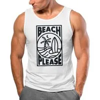 Neverless Tanktop Herren Tank-Top Beach Please Surfing Surfboard Wave Welle Sommer mit Print
