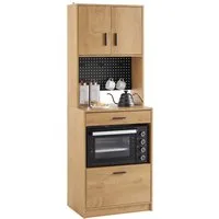 SoBuy Buffet FSB98, Küchenschrank mit Mikrowellenablage, Küchentrolley Küchekommode Mikrowellenschrank mit Pegboard Hochschrank Sideboard Küchenschrank