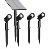 LUXULA LED Solarleuchte LUXULA Solar LED-Gartenleuchten Set, 5W, 3000K, 200lm, warmweiß, IP54