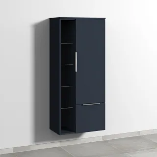 Sanipa 3way Stauraumschrank mit 1 Tür, 1 Auszug und offenen Fächern, Marine-Matt UP1831R