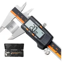 TUWENA Messschieber Digitaler Messschieber 150mm, Edelstahl Schieblehre mit LCD-Display, Zoll/Metrisch/Bruchu Umstellung, Auto-Off & 2 Ersatzbatterien