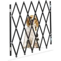 relaxdays Universalschutzgitter Ausziehbares Hundeabsperrgitter schwarz