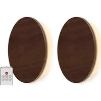 Northpoint LED Wandleuchte Indirektes Licht Echtholz, Fernbedienung mit Timer