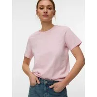 Vero Moda Kurzarmshirt VMPAULINA SS T-SHIRT GA JRS NOOS Baumwolle, regular fit