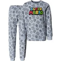Super Mario Pyjama SUPER MARIO langer Kinder Schlafanzug Jungen 104 110 116 128 140
