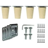 Prima-Online Möbelfuß Holzfüße gerade oder schräg Buche Schrank Beine Kegel [8-45cm]