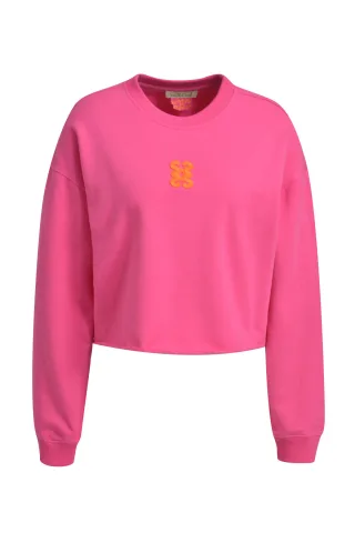 Smith&Soul - Boxy Cropped Sweatshirt 3D Anagram fuchsia - Gr. - S