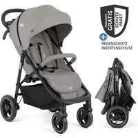 Joie Kinder-Buggy Litetrax - Pebble, Sportwagen mit Liegefunktion, Einhand-Faltung & Regenschutz bis 22 kg