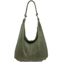 Caspar Schultertasche Damen Vintage Leder Tasche Hobo Bag - CLASSIC LINE - Modell No.617, 100% italienisches Veloursleder, samtig weich, angenehmer Tragekomfort