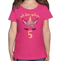 Shirtracer T-Shirt Einhorn - Ich bin schon fünf 5. Geburtstag