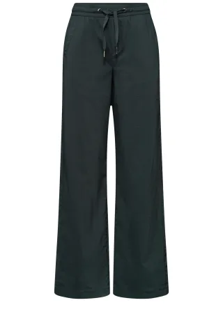Street One - High Waist Wide Leg Hose im Loose Fit deep bound green - Gr. - 30