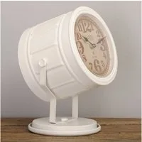 LebensWohnArt Tischuhr Vintage Tischuhr SPOT ca.30cm Metall Retro-Design