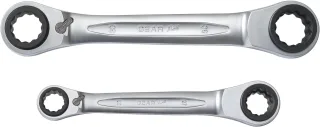 KS Tools 4 in 1 GEARplus umschaltbar Doppel-Ratschenringschlüssel-Satz, 2-tlg 21-34mm - 503.4550