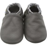 Yalion Weiche Leder Lauflernschuhe Hausschuhe Lederpuschen Grau Krabbelschuh (1-tlg) Baby Schuh aus echtem Leder,Barfußgefühl & rutschfester Sohle
