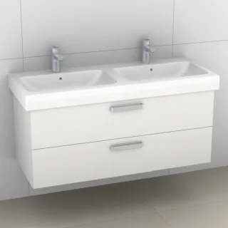 Artiqua 413 Waschtischunterschrank für iCon 124120 Weiß Glanz, 413-WU2L-K05-7050-68 413-WU2L-K05-7050-68