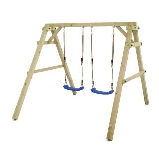 Kinderschaukel Sky Dancer Prime aus Holz - Stabile Doppelschaukel mit flexiblem Verbinder für Garten Spielspaß Abenteuer pur im Freien - Wickey