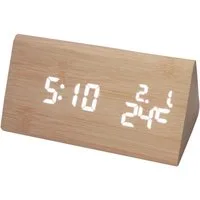 Miraval Uhr Digitale Tischuhr Holz mit USB