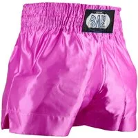 BAY-Sports Sporthose Thaiboxhose REMY Muay Thai Hose Shorts Thaiboxen MMA kurz Kickboxen kurze, leichte, locker sitzende Trainingshose, uni Pink