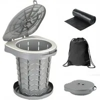 Kityhome Campingtoilette Klappbare Campingtoilette Reisetoilette mit Aufnahmetasche & Deckel