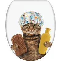 Sanilo WC-Sitz Shower Cat mit Absenkautomatik & Quick Release, Premium Toilettendeckel, abnehmbar, leichte Montage von oben