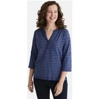 STOOKER WOMEN 3/4-Arm-Shirt MARIE Print Shirt Bluse 3/4-Arm Regular Fit Shirt Bluse Baumwolle Shirt Knopfleiste für Damen