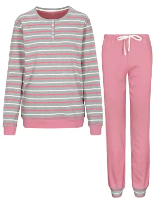 IN LINEA - Da.-Pyjama Interlock anthra stripe - Gr. - 46
