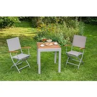 MERXX Balkonset Naxos, (Set, 3-tlg), mit ausziehbaren Tisch (65/130x65 cm)